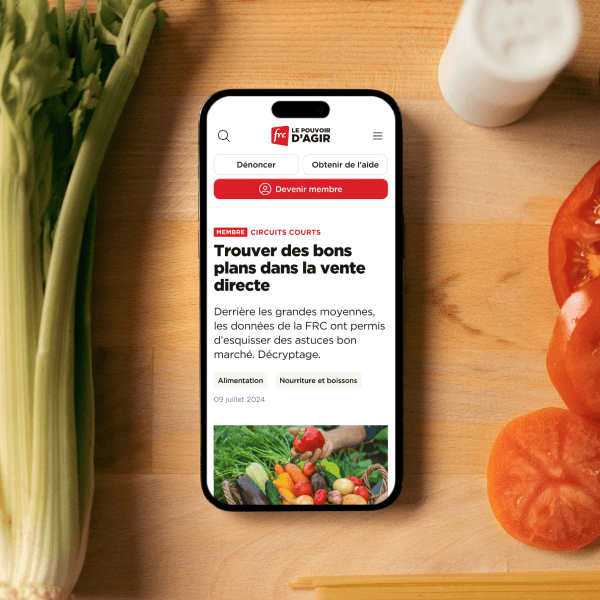 smartphone avec le site de la FRC